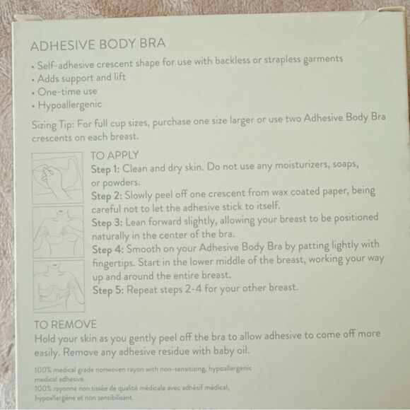 Nordstrom Lingerie Nude Cup Size C Adhesive Body Bra Lifting 5 ea - Picture 4 of 5